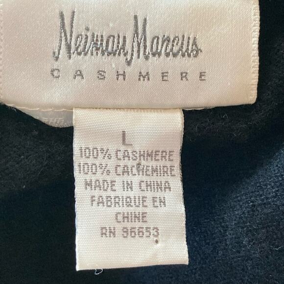 Neiman Marcus Black Cashmere Sleeveless Sweater Rhinestones Sz Large Career Wear - Picture 5 of 6